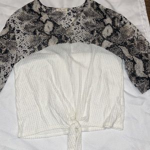 reptile skin/white tee shirt with tie